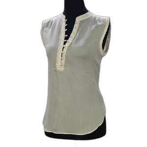 Breezy Elegance: Ann Taylor Sleeveless Sheer Blouse Size Petite XS
